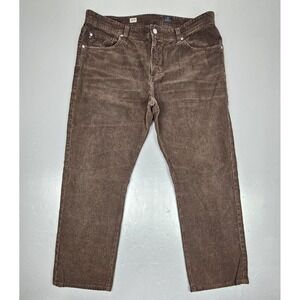 AG Adriano Goldschmied Protege Corduroy Pants Mens 38x30 Straight Leg Brown USA